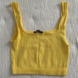 Yellow ribbed tank top